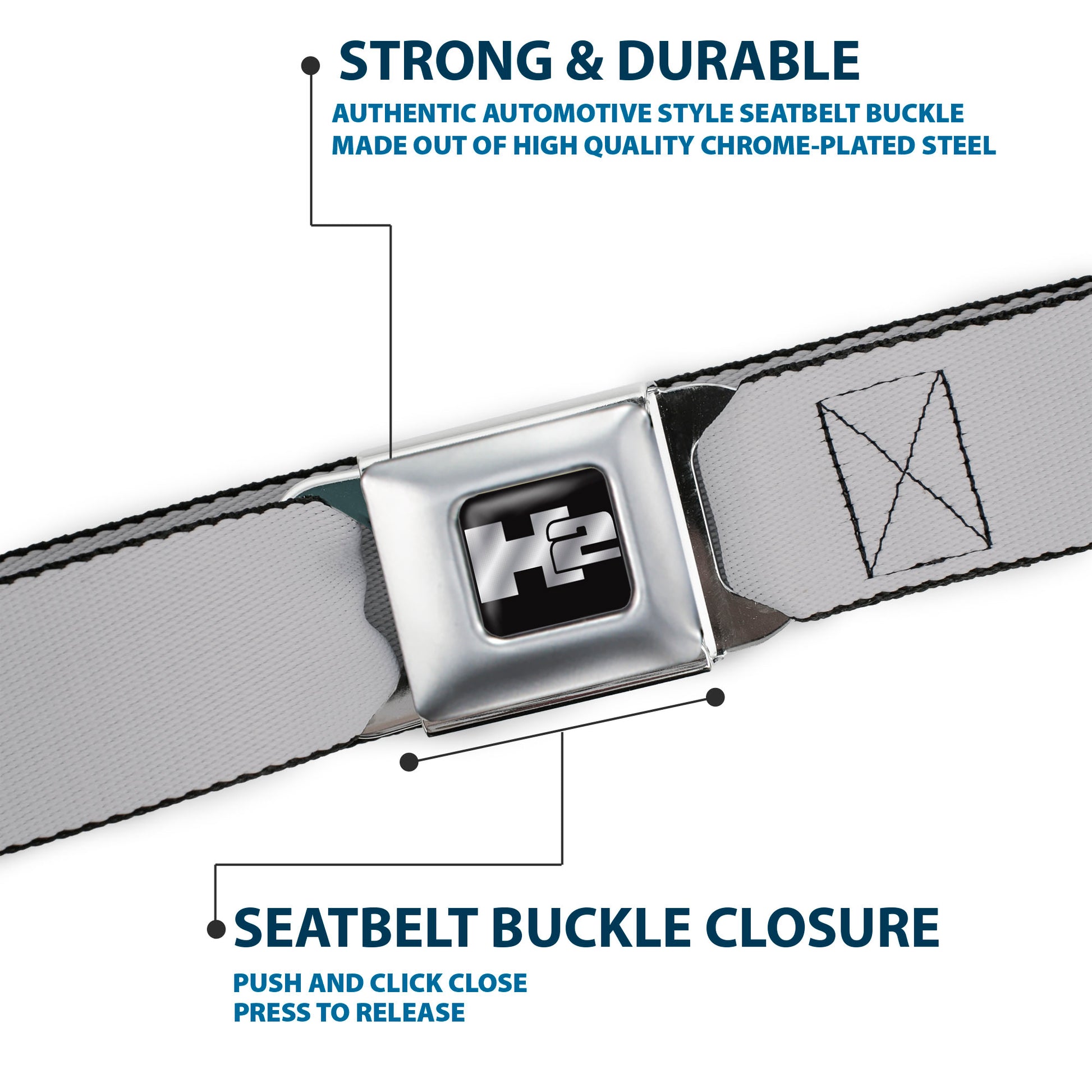 Hummer H2 Seatbelt Belt - Silver Webbing Seatbelt Belts GM General Motors