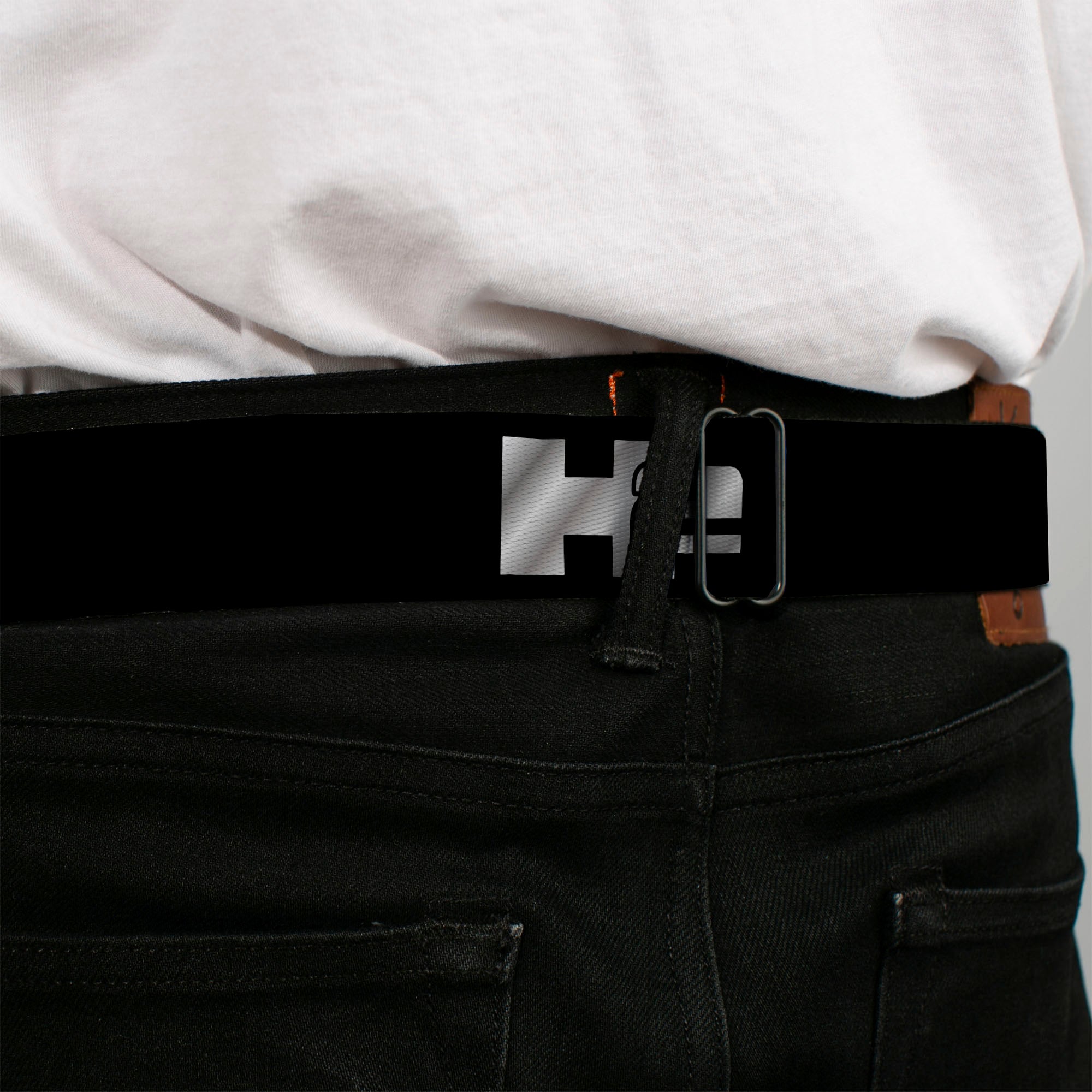 H2 Seatbelt Belt - H2 Black/Silver Logo REPEAT Webbing Seatbelt Belts GM General Motors