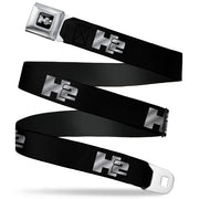 H2 Seatbelt Belt - H2 Black/Silver Logo REPEAT Webbing Seatbelt Belts GM General Motors