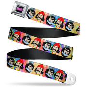 HOMIES IN DREAMLAND BY CHEECH & CHONG Title Logo Full Color Black/Purples Seatbelt Belt - Homies in Dreamland Cheech and Chong Pose Flip Tie Dye Multi Color Webbing Seatbelt Belts Homies in Dreamland by Cheech & Chong
