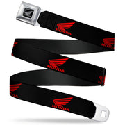 Honda Motorcycle Black Silver Seatbelt Belt - HONDA Motorcycle Logo Black/Red Webbing Seatbelt Belts Honda Motorsports