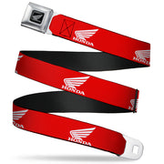 Honda Motorcycle Black Silver Seatbelt Belt - HONDA Motorcycle Logo Red/White Webbing Seatbelt Belts Honda Motorsports