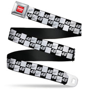 HENDRICK MOTORSPORTS Checker Logo Full Color Red/White Seatbelt Belt - Alex Bowman Autograph and #48 Checker Logo Black/White Webbing Seatbelt Belts Hendrick Motorsports