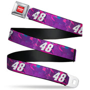 HENDRICK MOTORSPORTS Checker Logo Full Color Red/White Seatbelt Belt - Alex Bowman #48 Car Scheme Purples/Pinks/White Webbing Seatbelt Belts Hendrick Motorsports
