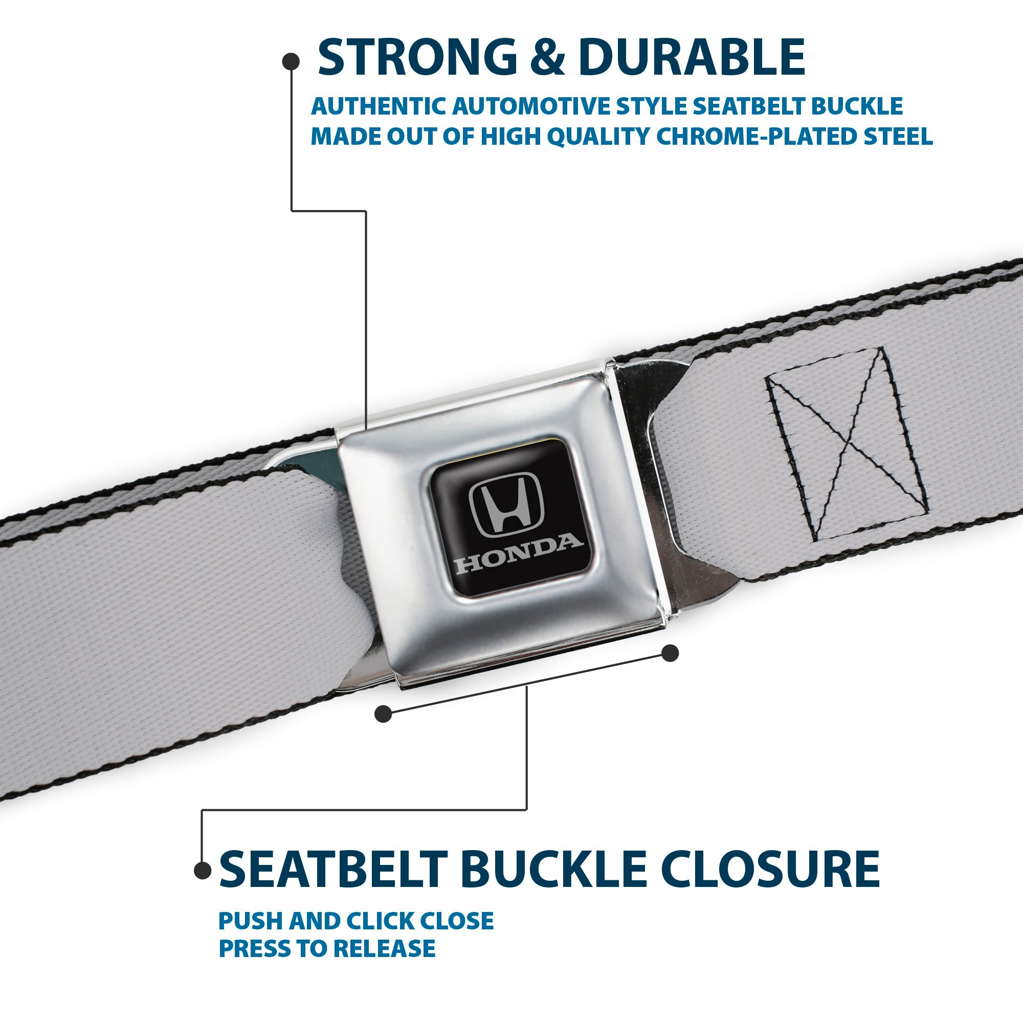 Honda Seatbelt Belt - Silver Webbing Seatbelt Belts Honda