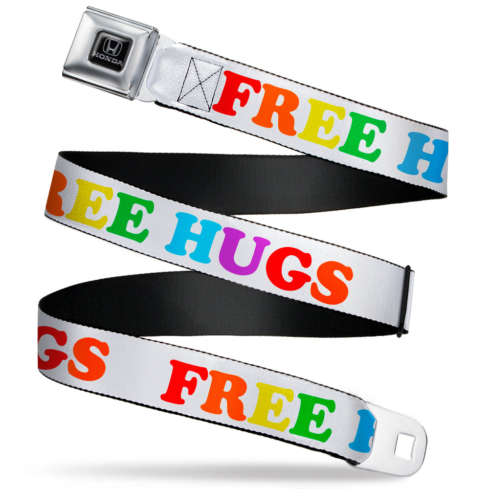 Honda - Seatbelt Belt - FREE HUGS White/Multi Color Webbing Seatbelt Belts Honda