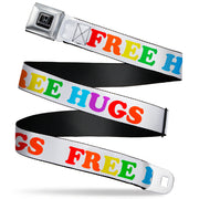 Honda - Seatbelt Belt - FREE HUGS White/Multi Color Webbing Seatbelt Belts Honda
