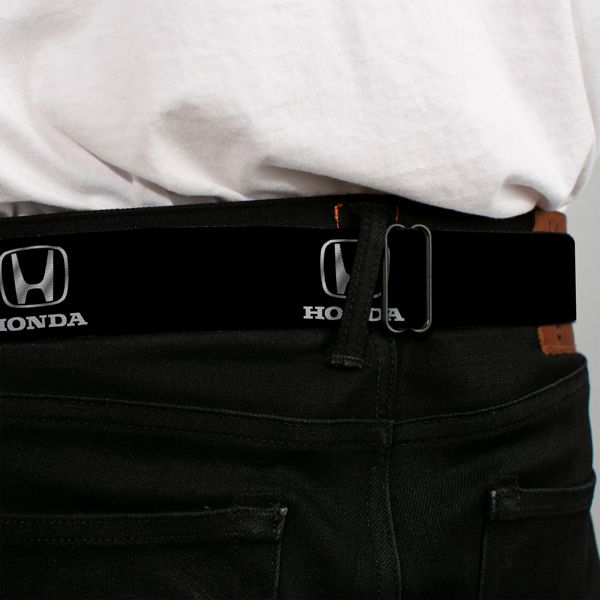 Honda Seatbelt Belt - Honda Logo Black/Silver REPEAT Webbing Seatbelt Belts Honda