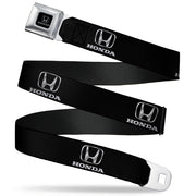 Honda Seatbelt Belt - Honda Logo Black/Silver REPEAT Webbing Seatbelt Belts Honda
