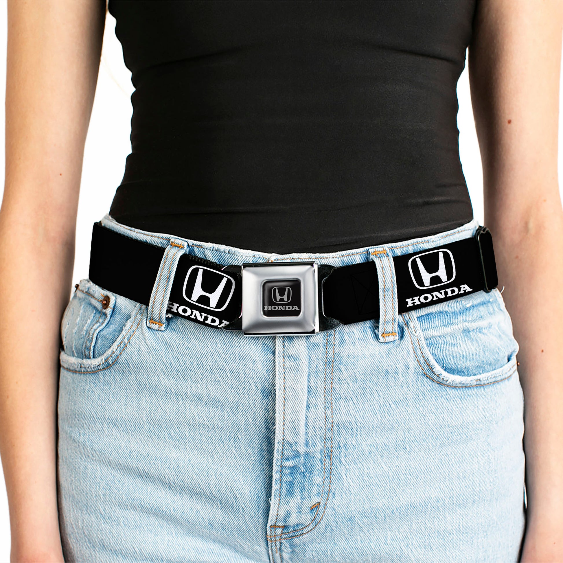 Honda Seatbelt Belt - Honda Logo Black/White Webbing Seatbelt Belts Honda