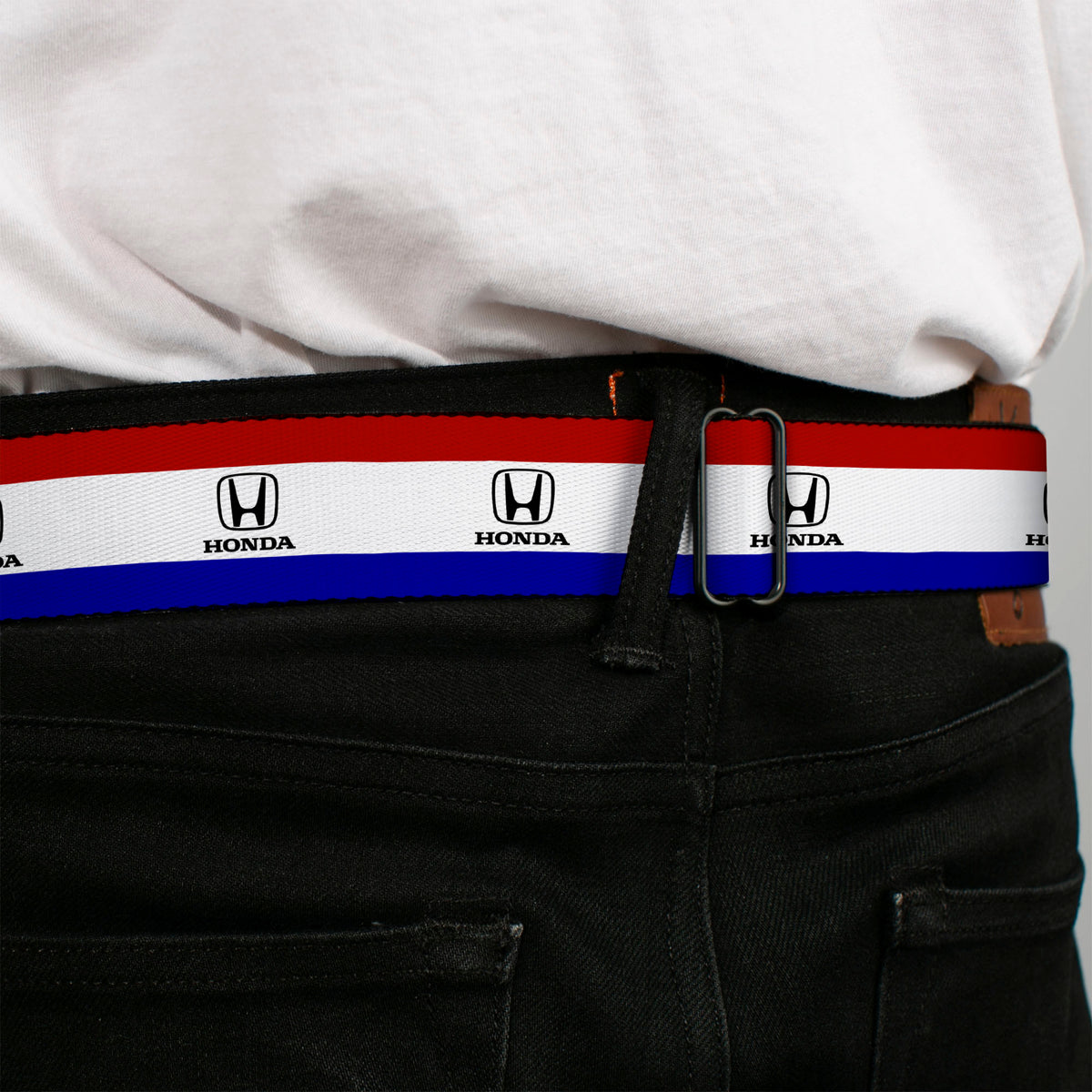 Honda Seatbelt Belt - HONDA Logo Americana Stripe Red/White/Blue/Black Webbing Seatbelt Belts Honda