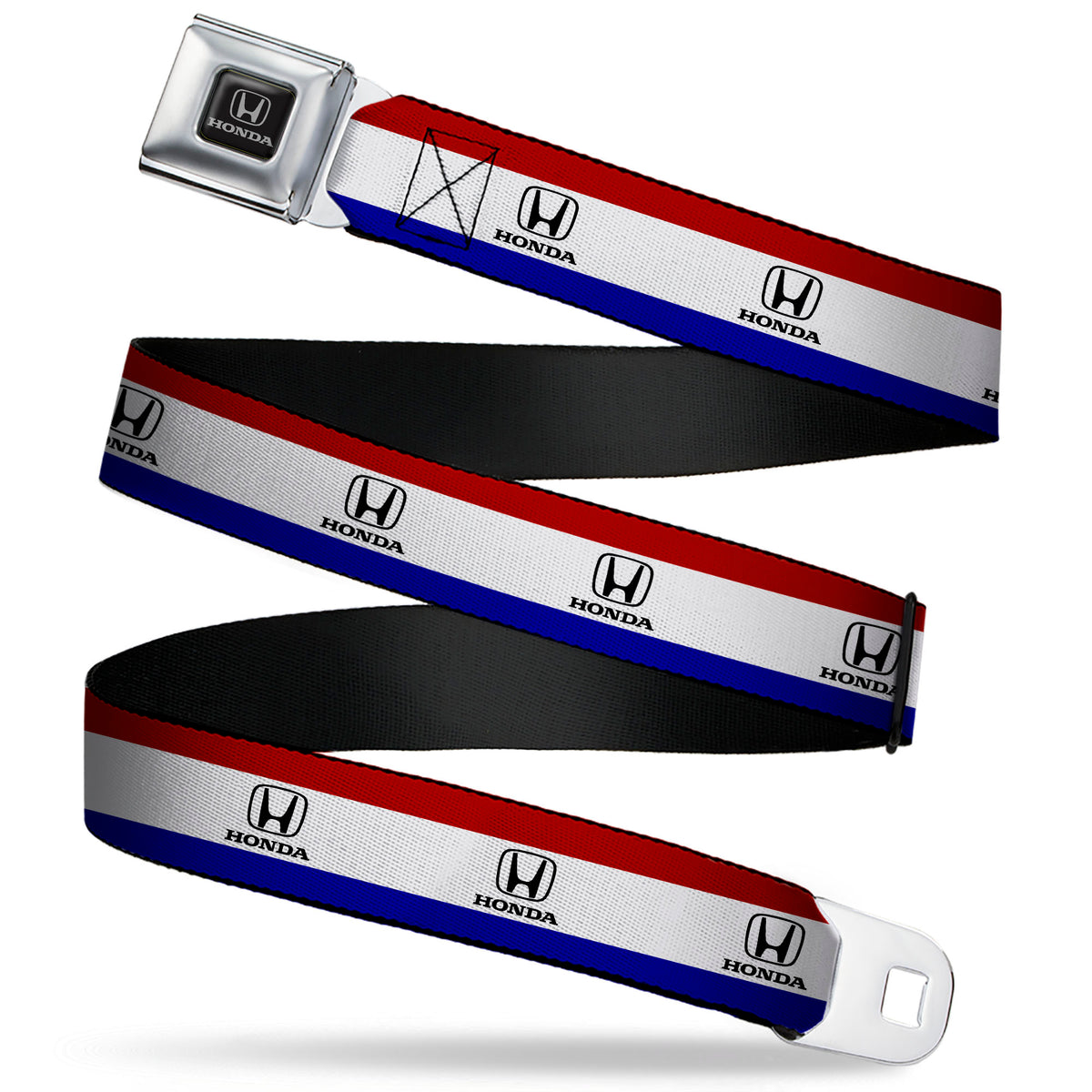 Honda Seatbelt Belt - HONDA Logo Americana Stripe Red/White/Blue/Black Webbing Seatbelt Belts Honda