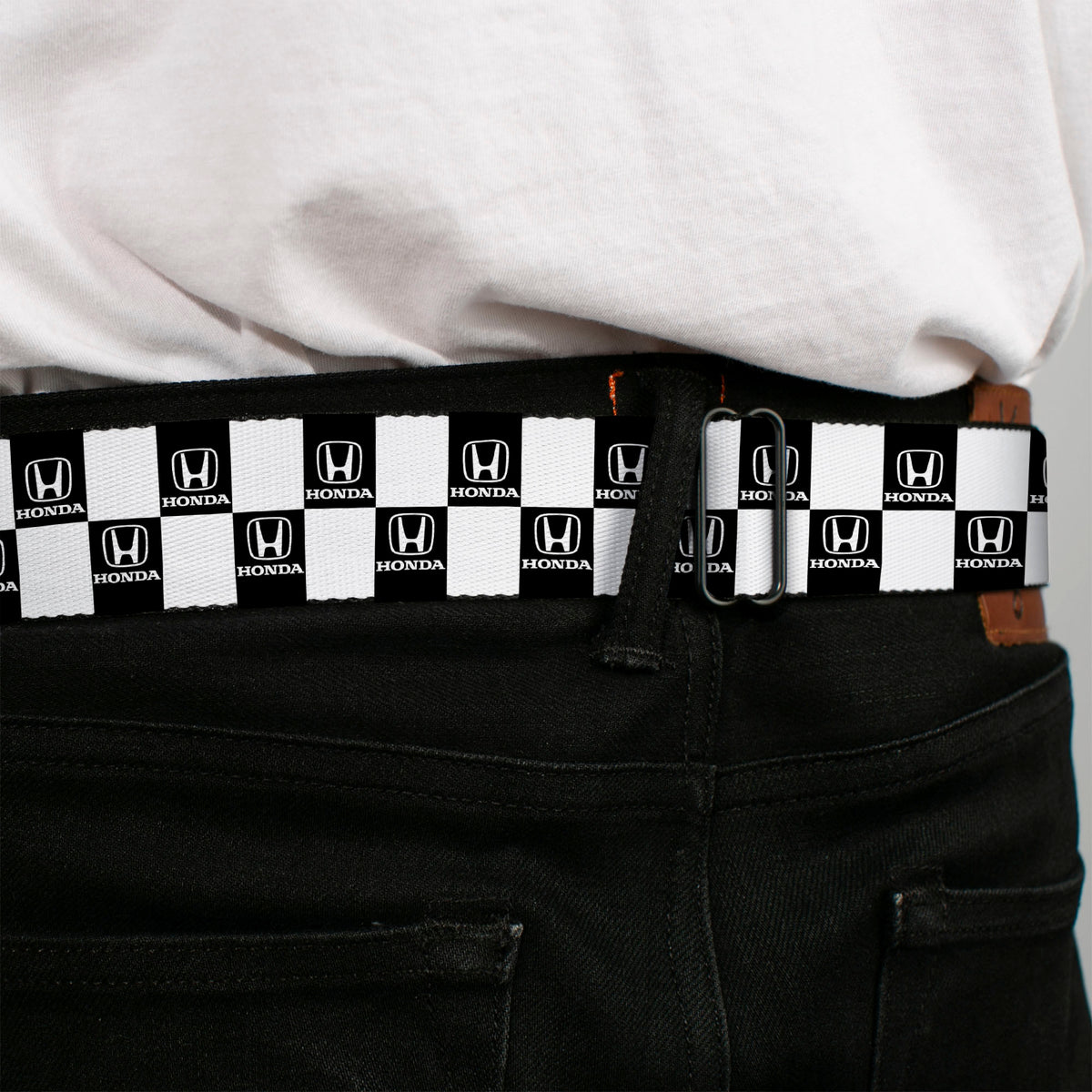 Honda Seatbelt Belt - HONDA Logo Checker Black/White Webbing Seatbelt Belts Honda