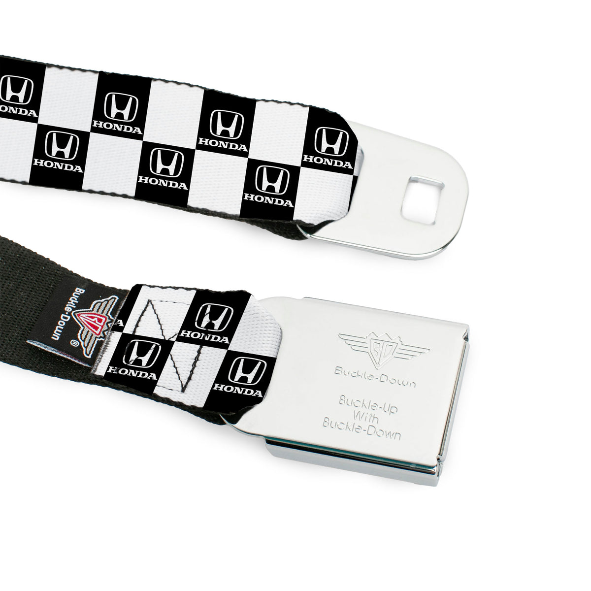 Honda Seatbelt Belt - HONDA Logo Checker Black/White Webbing Seatbelt Belts Honda