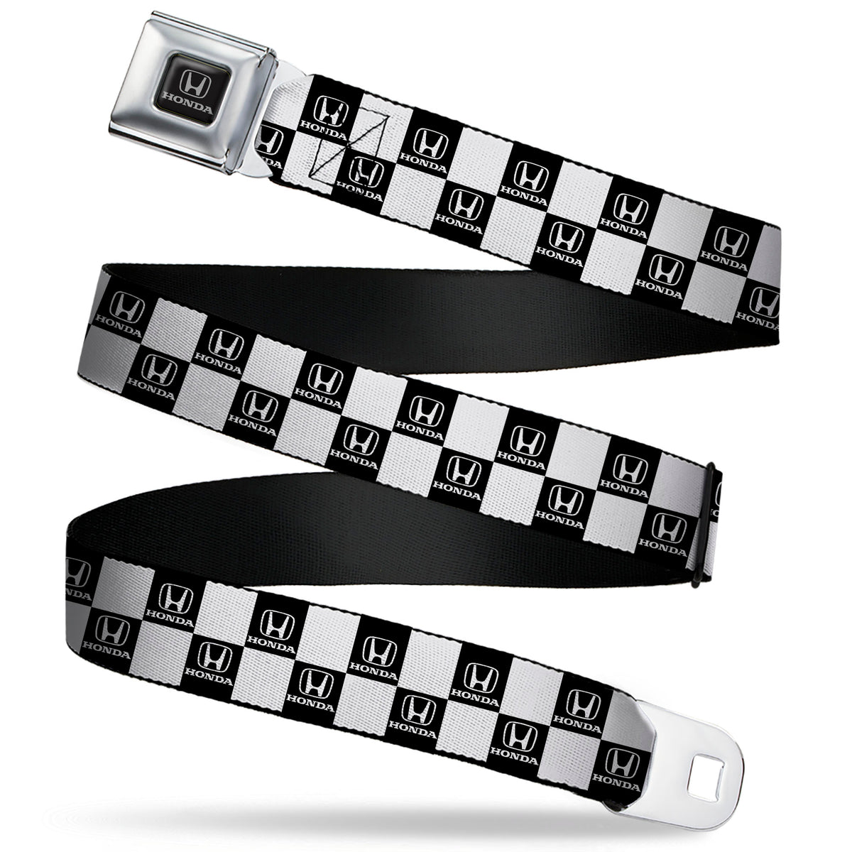 Honda Seatbelt Belt - HONDA Logo Checker Black/White Webbing Seatbelt Belts Honda