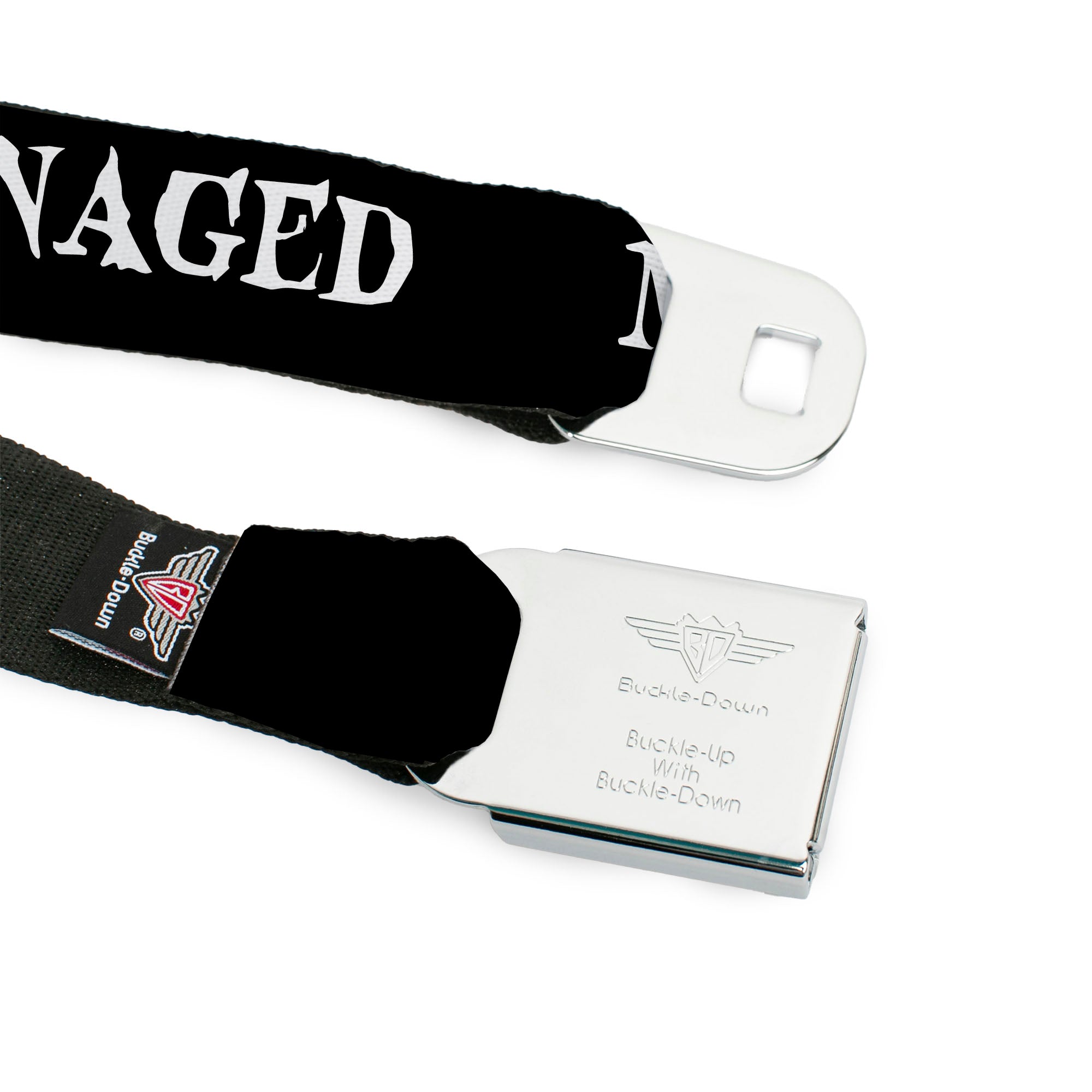 Harry Potter Logo Full Color Black/White Seatbelt Belt - Harry Potter MISCHIEF MANAGED Black/White Webbing Seatbelt Belts Harry Potter