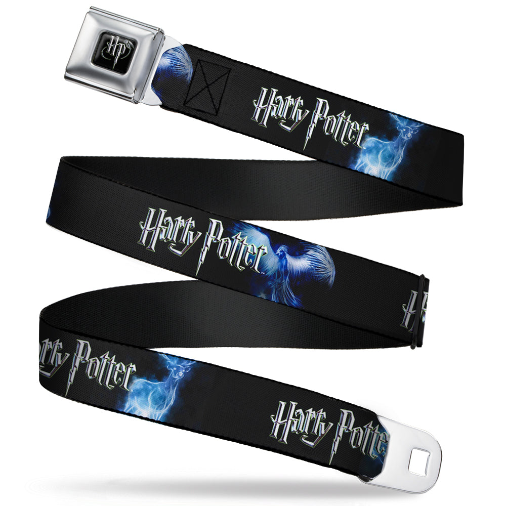 Harry Potter Logo Full Color Black/White Seatbelt Belt - HARRY POTTER/Animal Spirits Black/White/Blue Webbing Seatbelt Belts Harry Potter