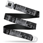 Harry Potter Logo Full Color Black/White Seatbelt Belt - Harry Potter UNDESIRABLE NO 1 White/Black Webbing Seatbelt Belts Harry Potter