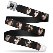 Harry Potter Logo Full Color Black/White Seatbelt Belt - Harry Potter 8-Character Faces CLOSE-UP Webbing Seatbelt Belts Harry Potter