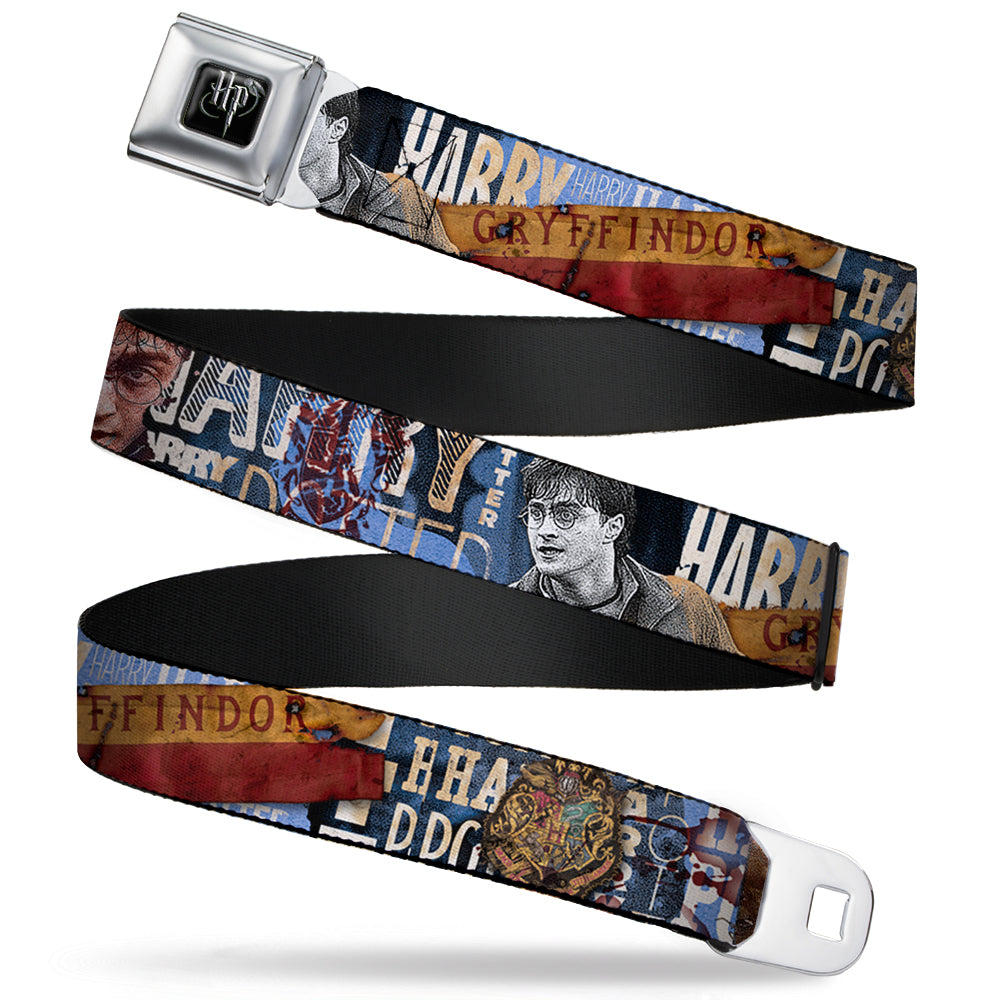 Harry Potter Logo Full Color Black/White Seatbelt Belt - Harry Potter Poses HARRY POTTER GRYFFINDOR Webbing Seatbelt Belts Harry Potter