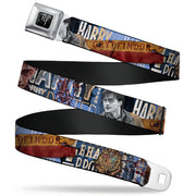 Harry Potter Logo Full Color Black/White Seatbelt Belt - Harry Potter Poses HARRY POTTER GRYFFINDOR Webbing Seatbelt Belts Harry Potter