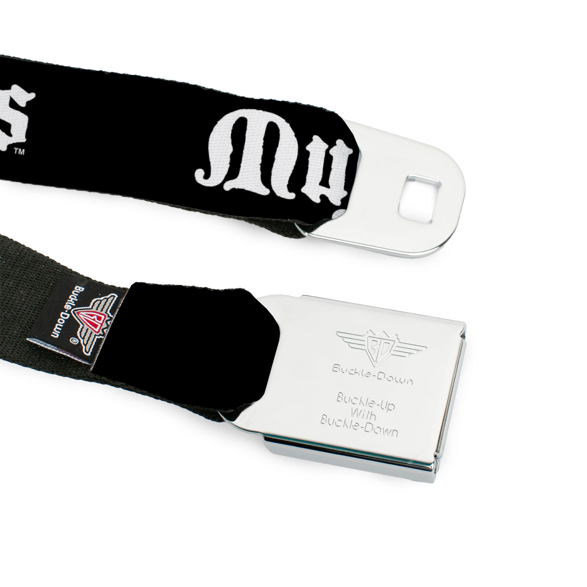 Harry Potter Logo Full Color Black/White Seatbelt Belt - MUGGLES Black/White Webbing Seatbelt Belts Harry Potter