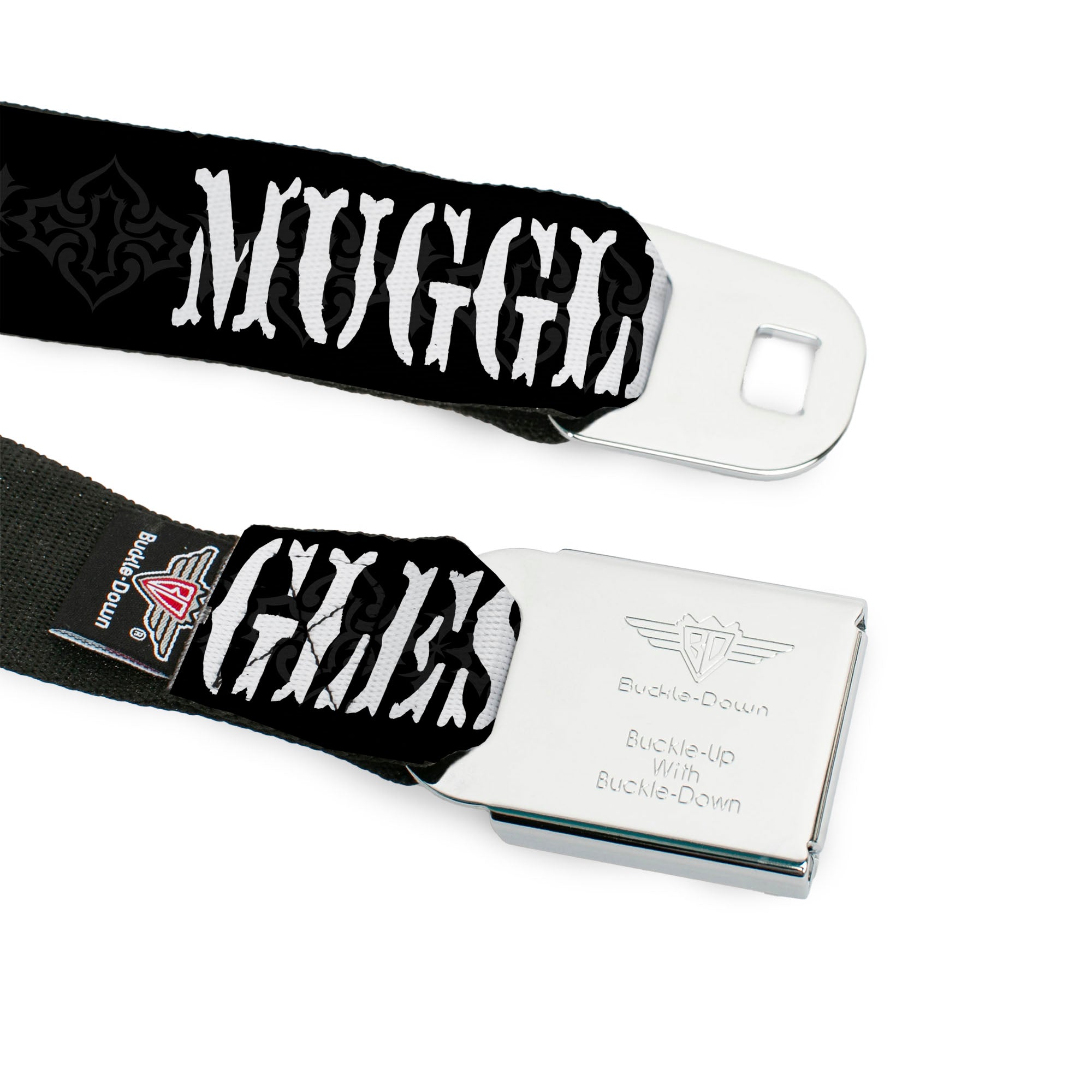 Harry Potter Logo Full Color Black/White Seatbelt Belt - MUGGLES Black/Gray/White Webbing Seatbelt Belts Harry Potter