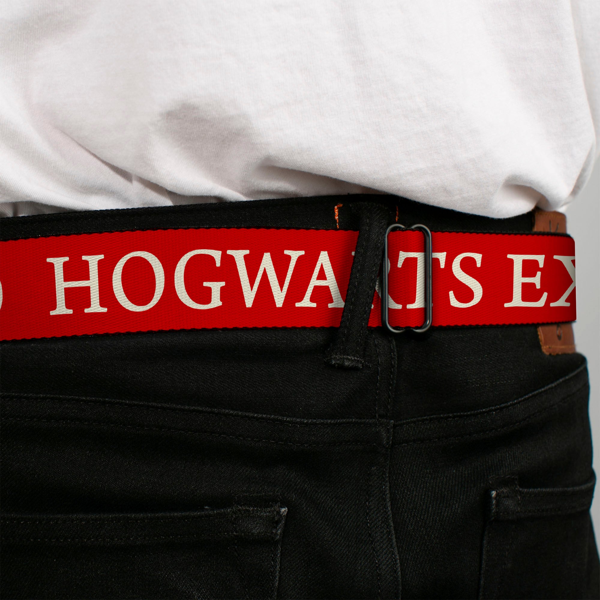 Harry Potter Logo Full Color Black/White Seatbelt Belt - HOGWARTS EXPRESS 9¾ Red/White Webbing Seatbelt Belts Harry Potter