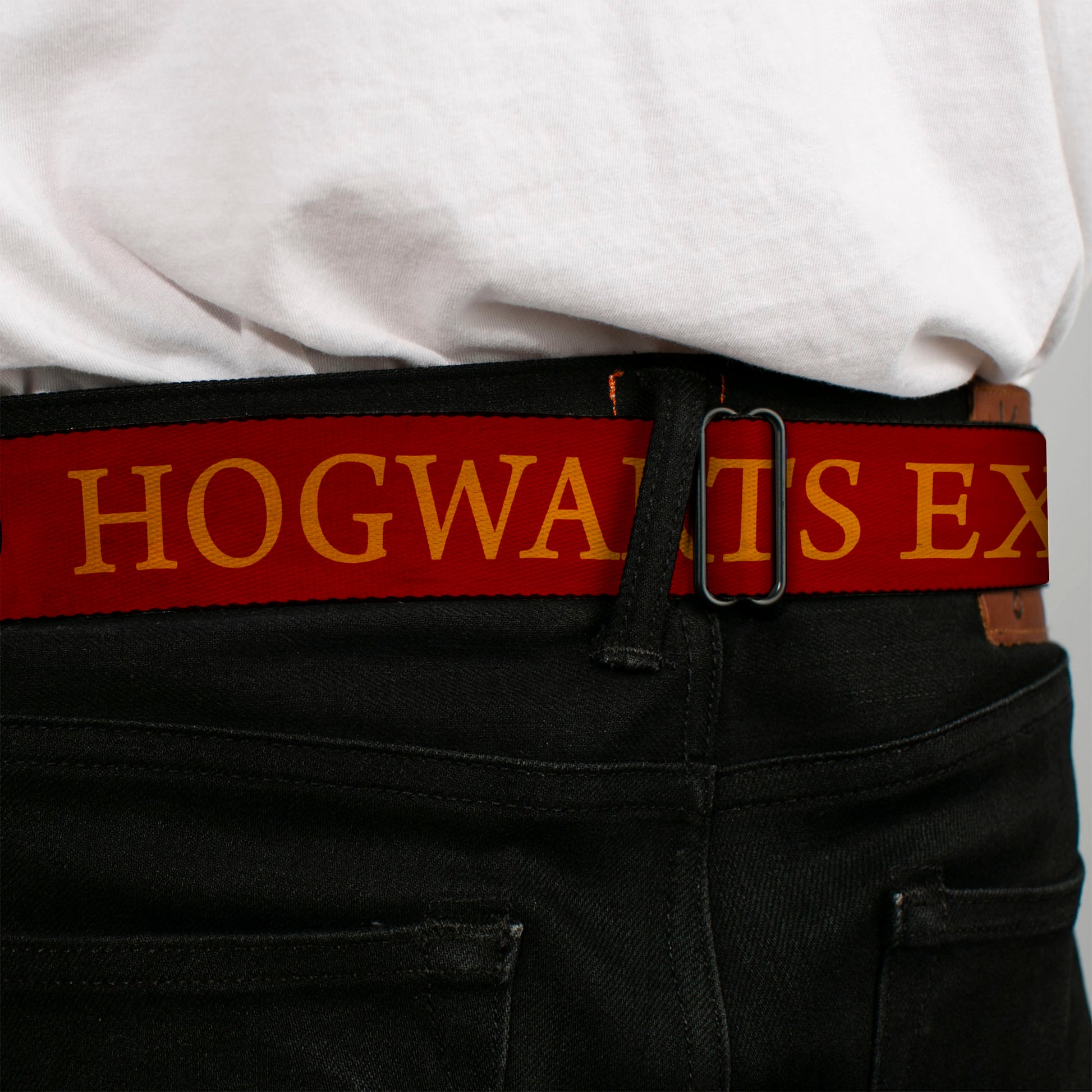 Harry Potter Logo Full Color Black/White Seatbelt Belt - HOGWARTS EXPRESS 9¾ Burgundy/Gold Webbing Seatbelt Belts Harry Potter