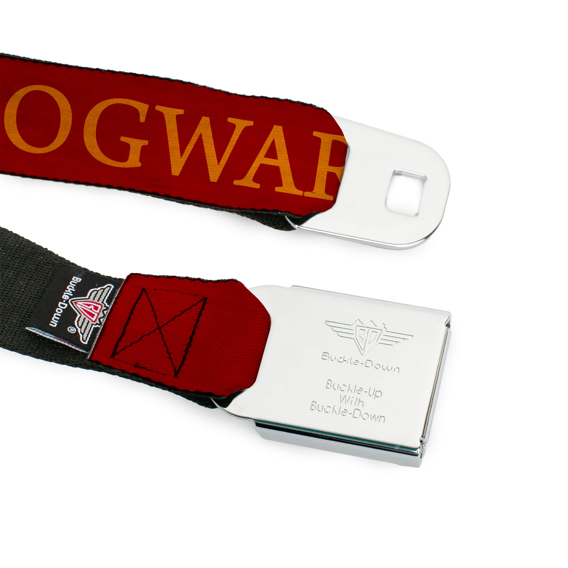 Harry Potter Logo Full Color Black/White Seatbelt Belt - HOGWARTS EXPRESS 9¾ Burgundy/Gold Webbing Seatbelt Belts Harry Potter