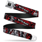 Harry Potter Logo Full Color Black/White Seatbelt Belt - DEATH EATER Scroll/Symbol Black/Gray/White/Red Webbing Seatbelt Belts Harry Potter