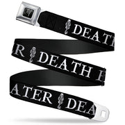 Harry Potter Logo Full Color Black/White Seatbelt Belt - DEATH EATER/Dark Mark Black/White Webbing Seatbelt Belts Harry Potter