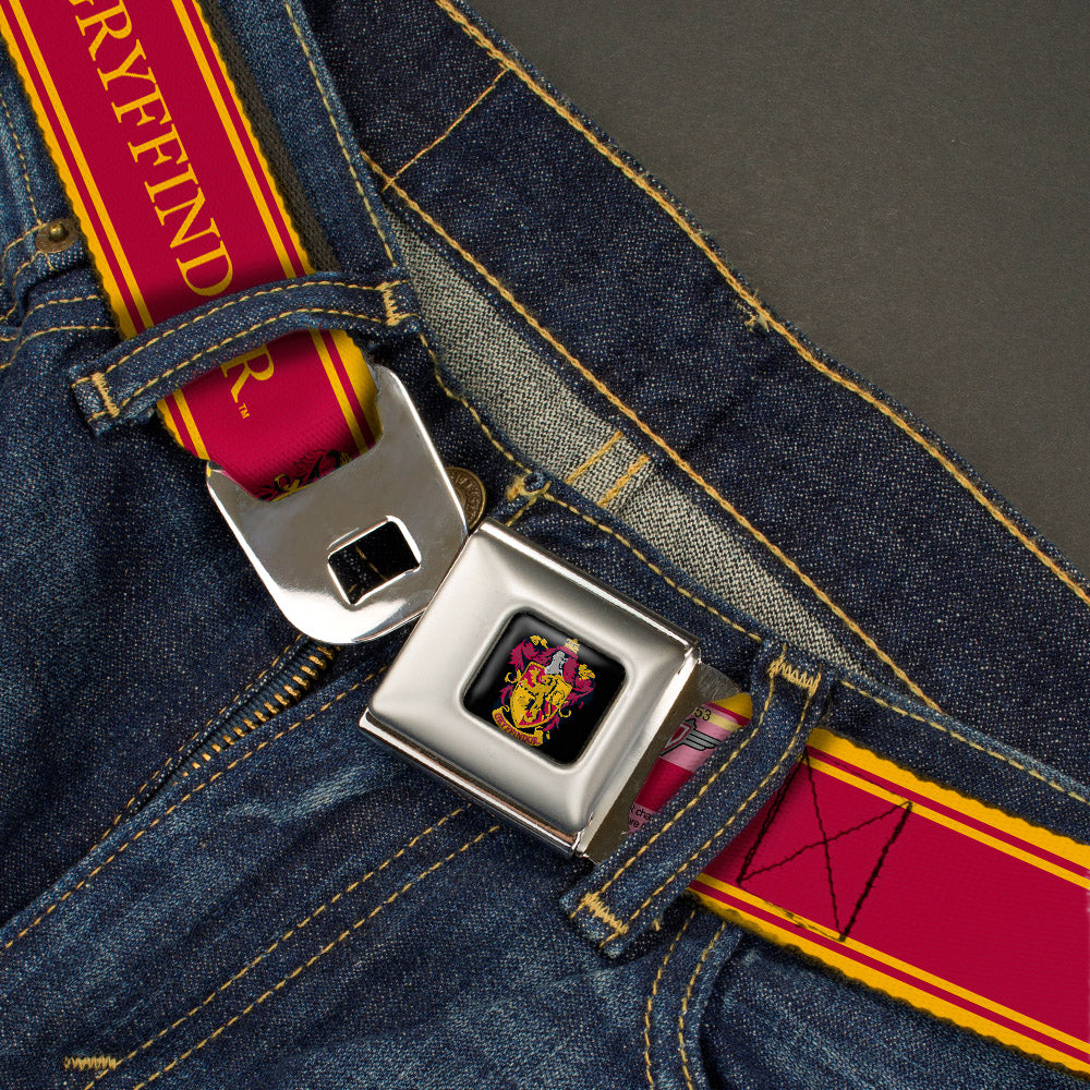 Gryffindor Crest Full Color Seatbelt Belt - GRYFFINDOR/Crest Stripe Gold/Red Webbing Seatbelt Belts Harry Potter