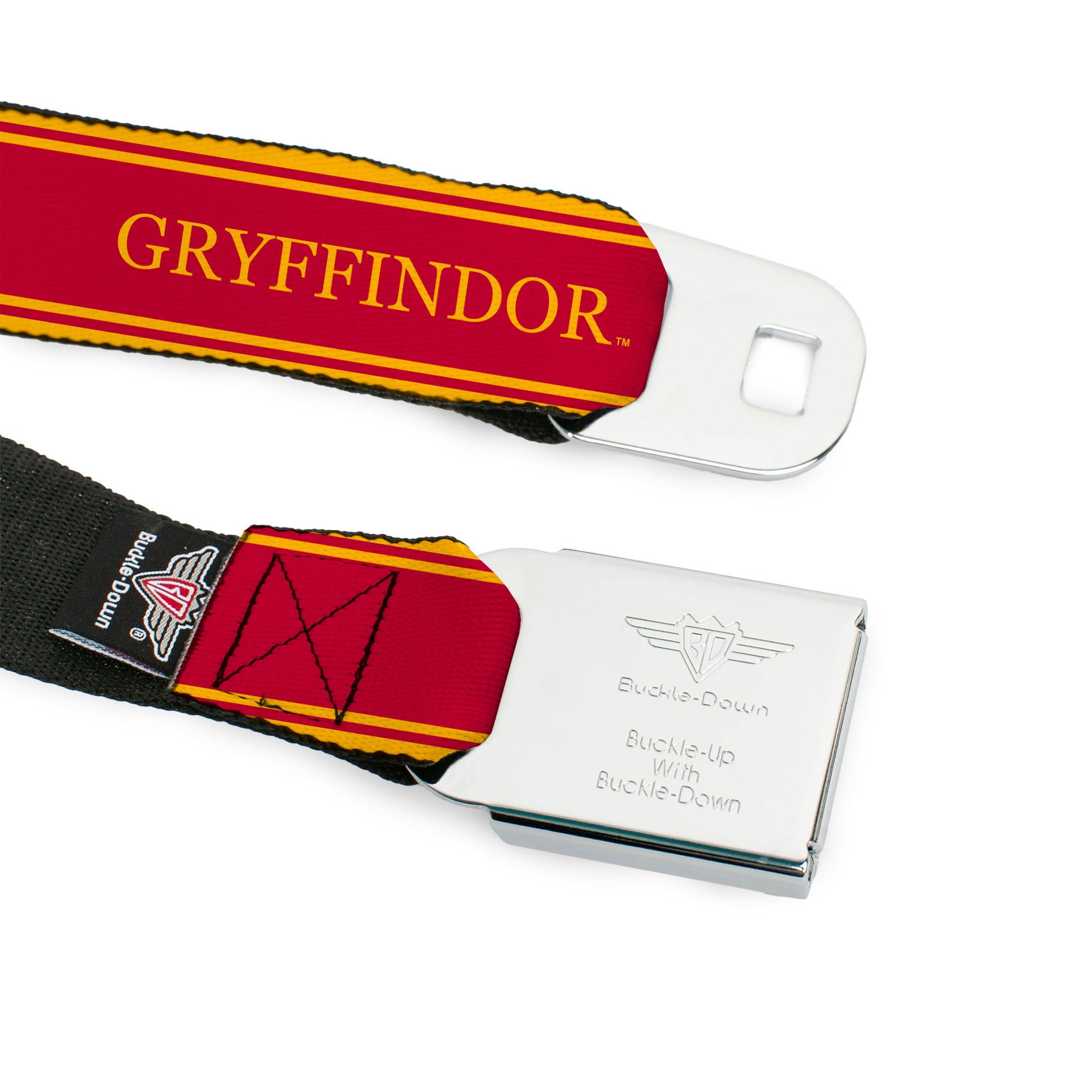 Gryffindor Crest Full Color Seatbelt Belt - GRYFFINDOR/Crest Stripe Gold/Red Webbing Seatbelt Belts Harry Potter