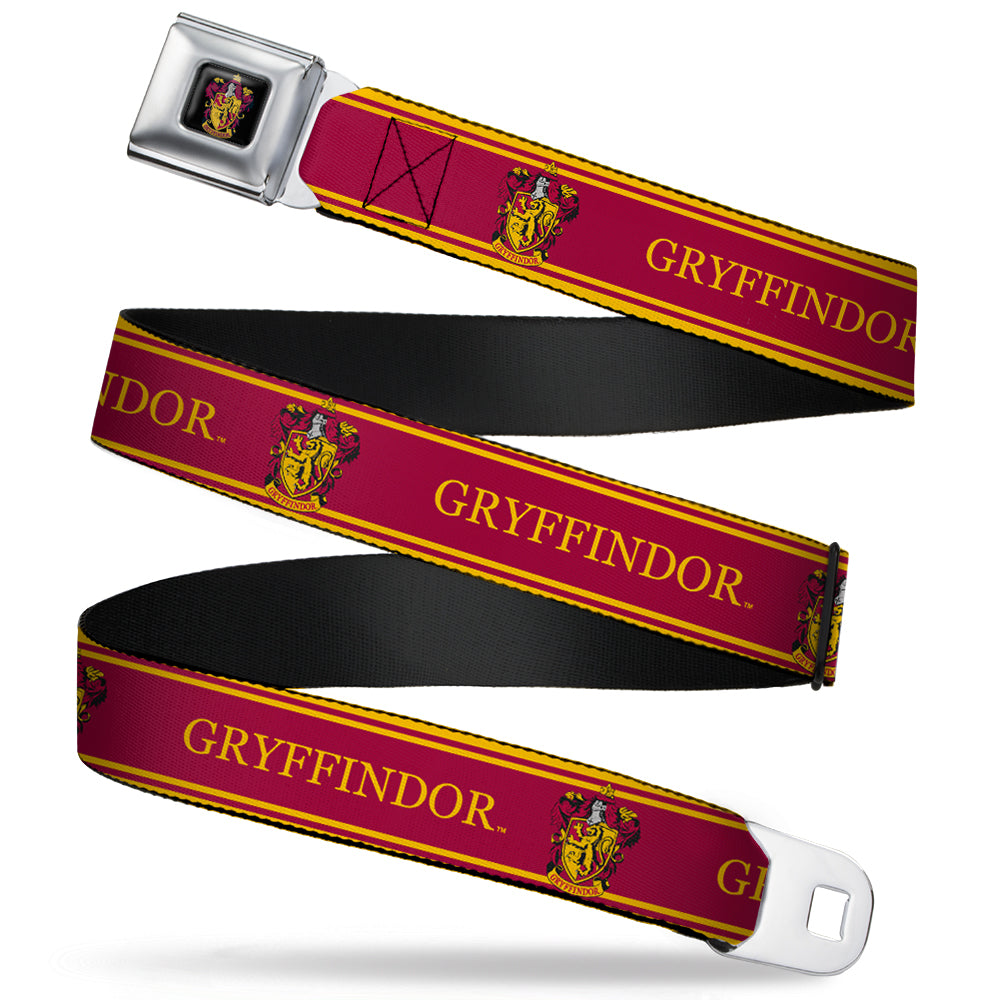 Gryffindor Crest Full Color Seatbelt Belt - GRYFFINDOR/Crest Stripe Gold/Red Webbing Seatbelt Belts Harry Potter