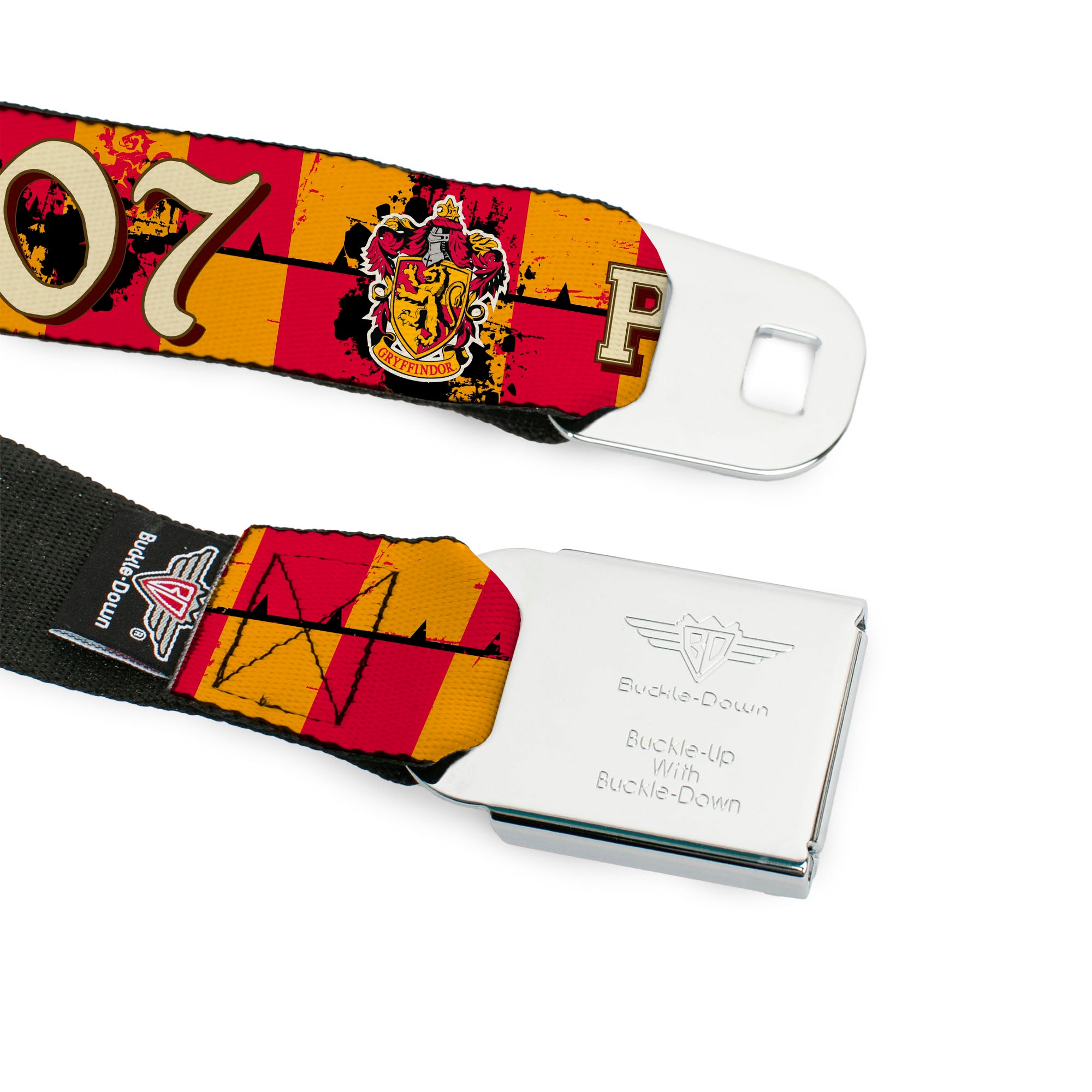 Gryffindor Crest Full Color Red Seatbelt Belt - Gryffindor Crest POTTER 07 Checker Gold/Red Webbing Seatbelt Belts Harry Potter