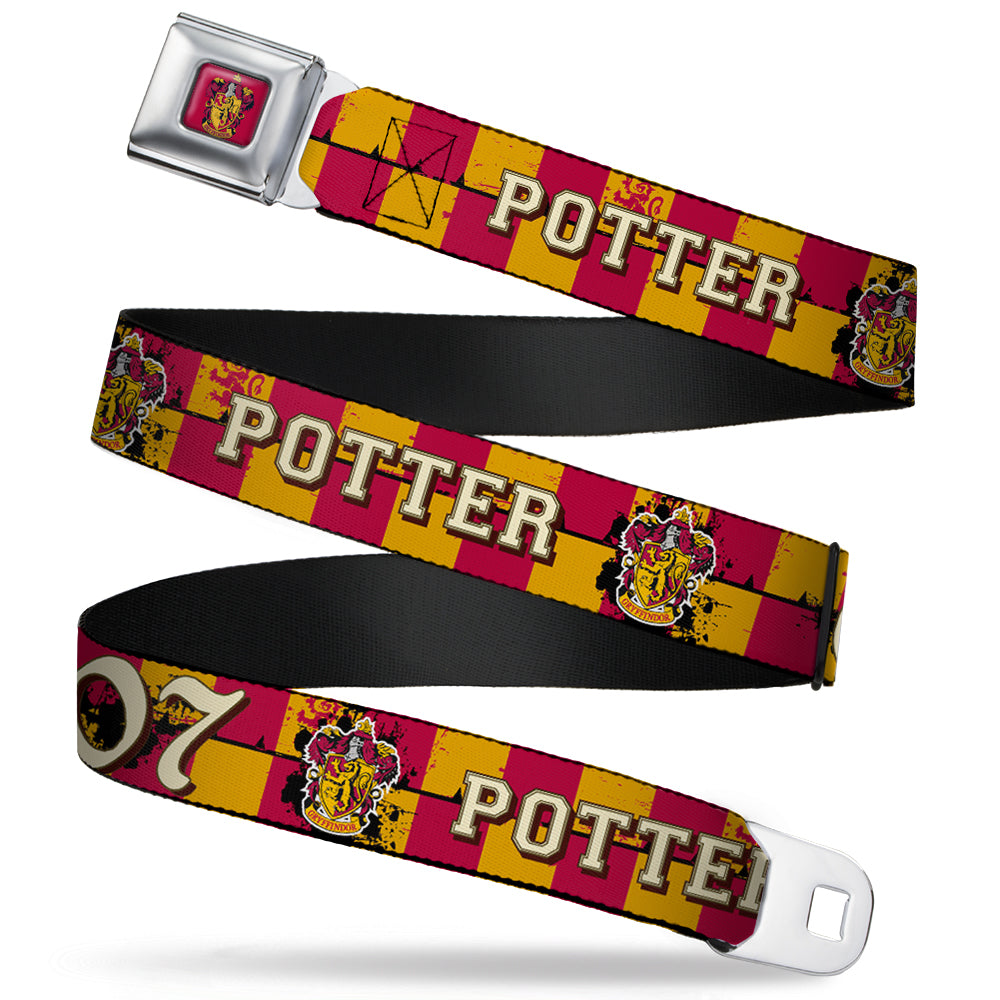 Gryffindor Crest Full Color Red Seatbelt Belt - Gryffindor Crest POTTER 07 Checker Gold/Red Webbing Seatbelt Belts Harry Potter