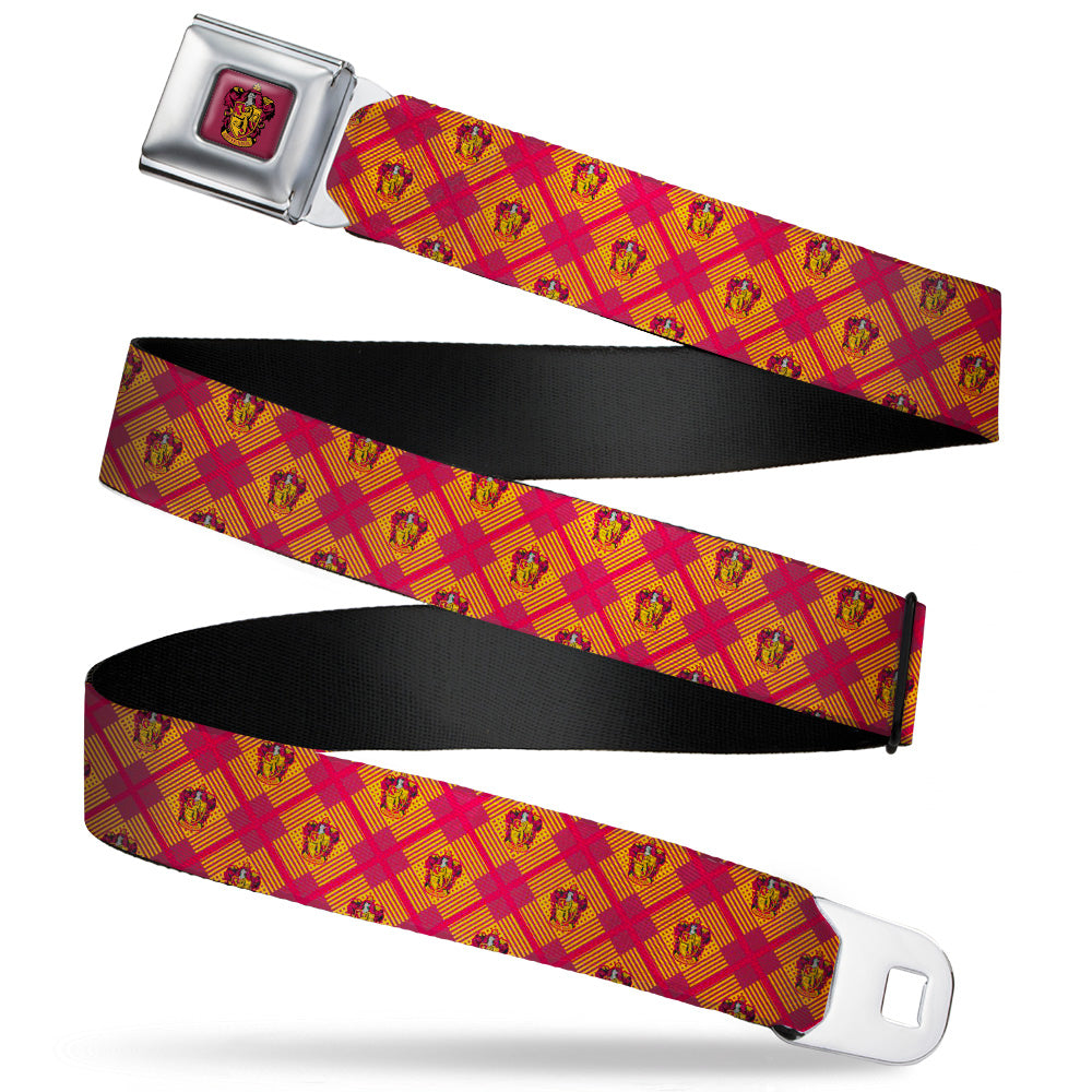 Gryffindor Crest Full Color Red Seatbelt Belt - Harry Potter Gryffindor Crest Plaid Reds/Gold Webbing Seatbelt Belts Harry Potter