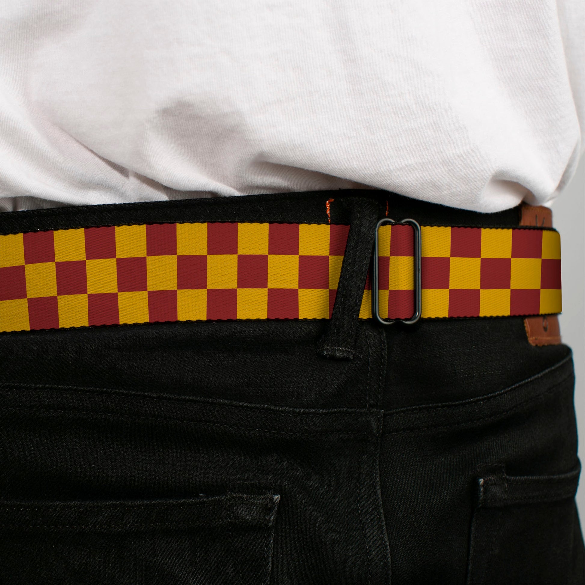 Gryffindor Crest Full Color Red Seatbelt Belt - Harry Potter Gryffindor House Checkers Gold/Burgundy Webbing Seatbelt Belts Harry Potter