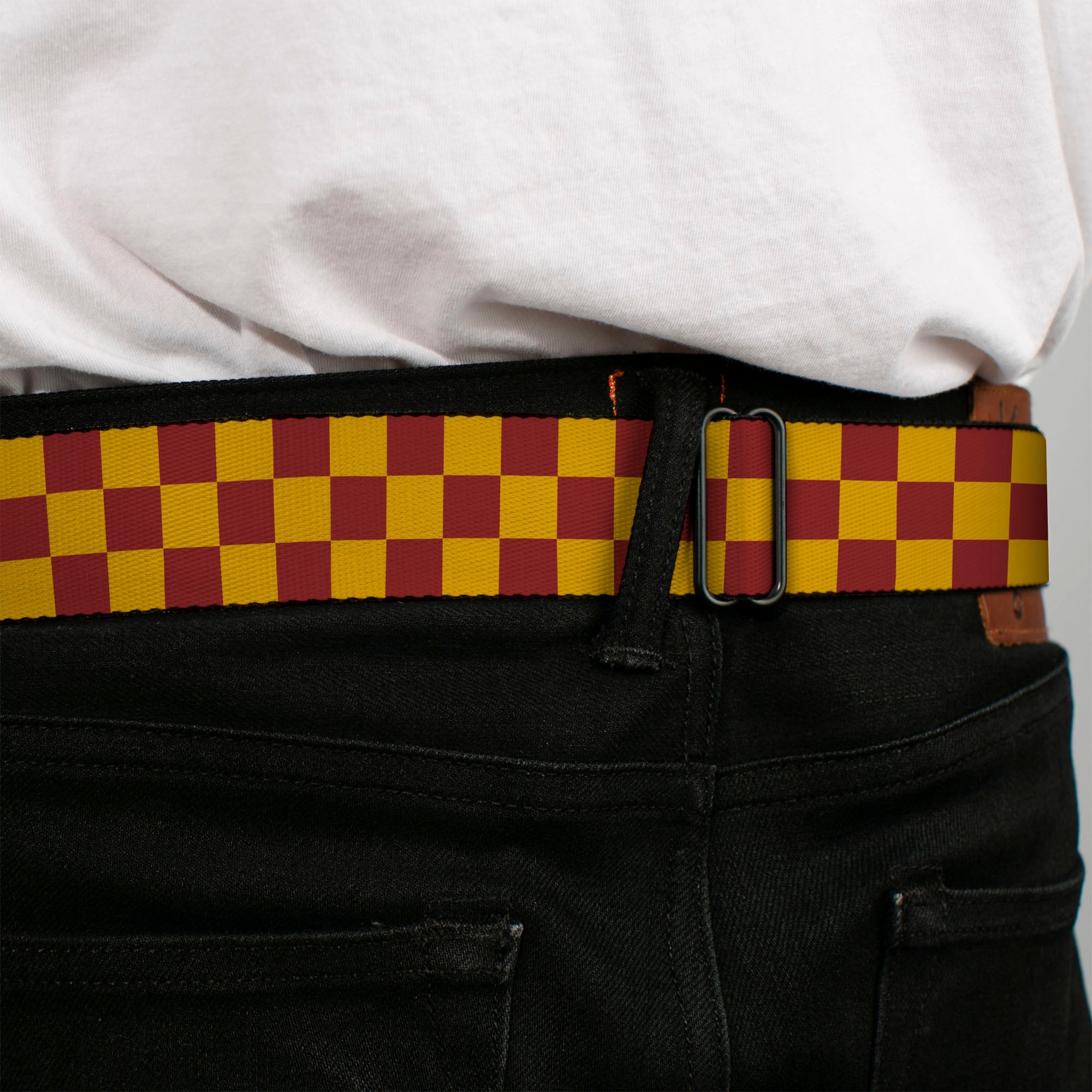 Gryffindor Crest Full Color Red Seatbelt Belt - Harry Potter Gryffindor House Checkers Gold/Burgundy Webbing Seatbelt Belts Harry Potter