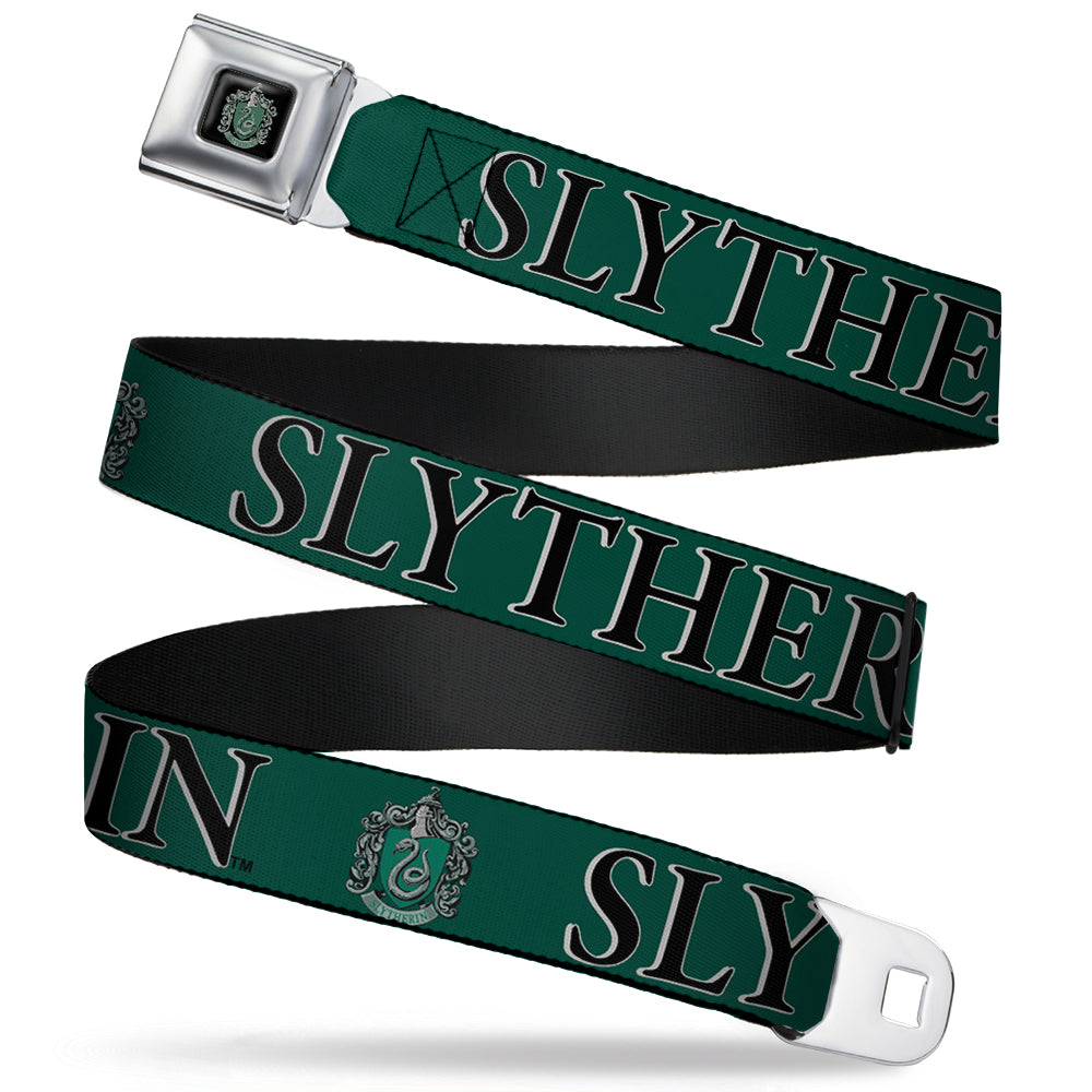 Slytherin Crest Full Color Seatbelt Belt - Harry Potter SLYTHERIN & Crest Green/Black Webbing Seatbelt Belts Harry Potter