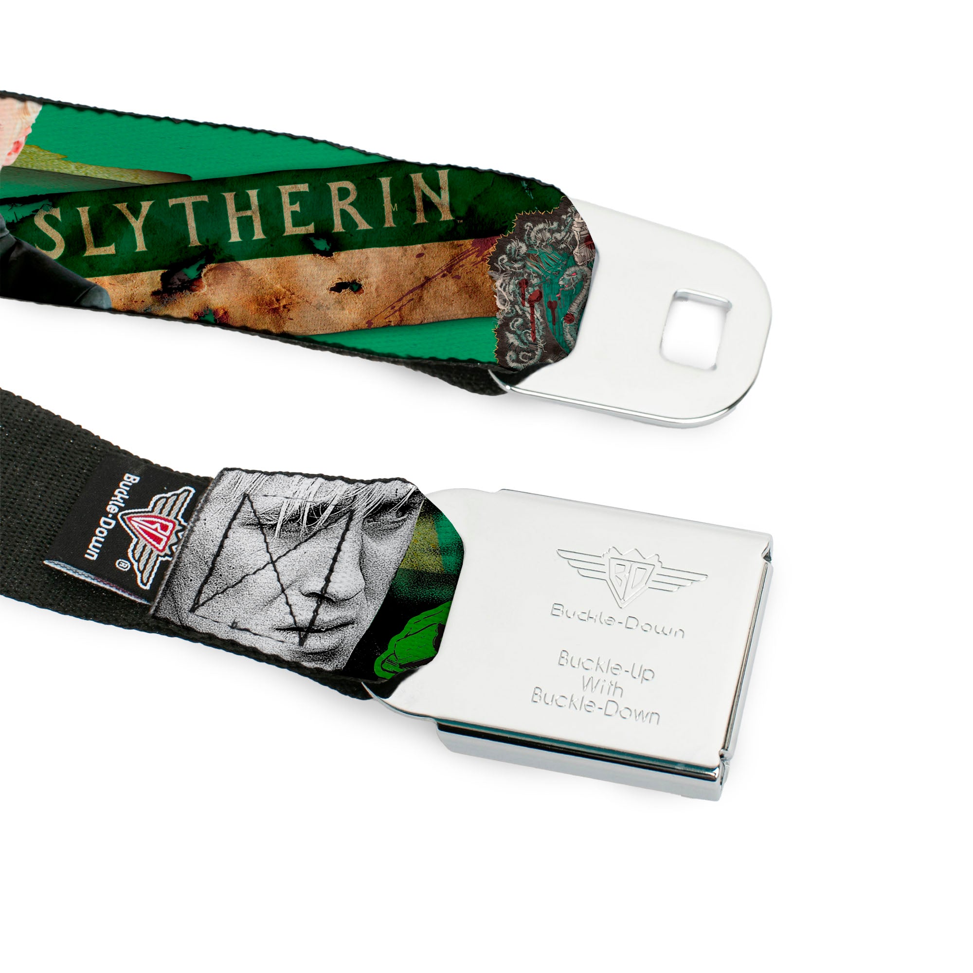 Slytherin Crest Full Color Seatbelt Belt - Draco Malfo Poses DRACO MALFO SLYTHERIN Webbing Seatbelt Belts Harry Potter