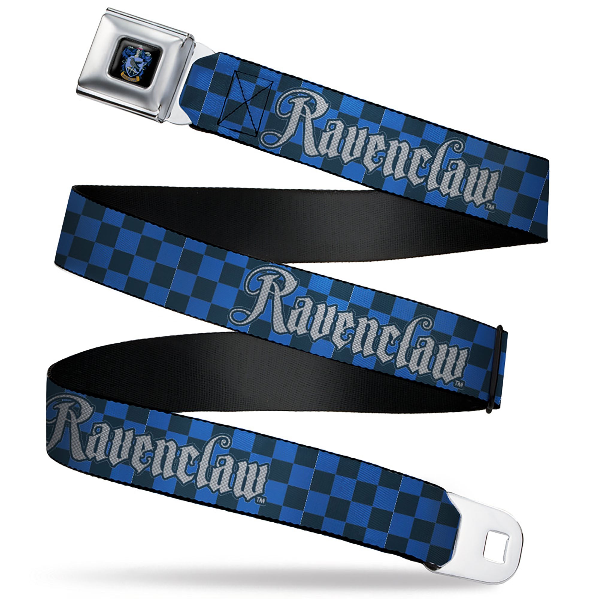 Ravenclaw Crest Full Color Seatbelt Belt - Harry Potter RAVENCLAW Checker Blues/Grays Webbing Seatbelt Belts Harry Potter
