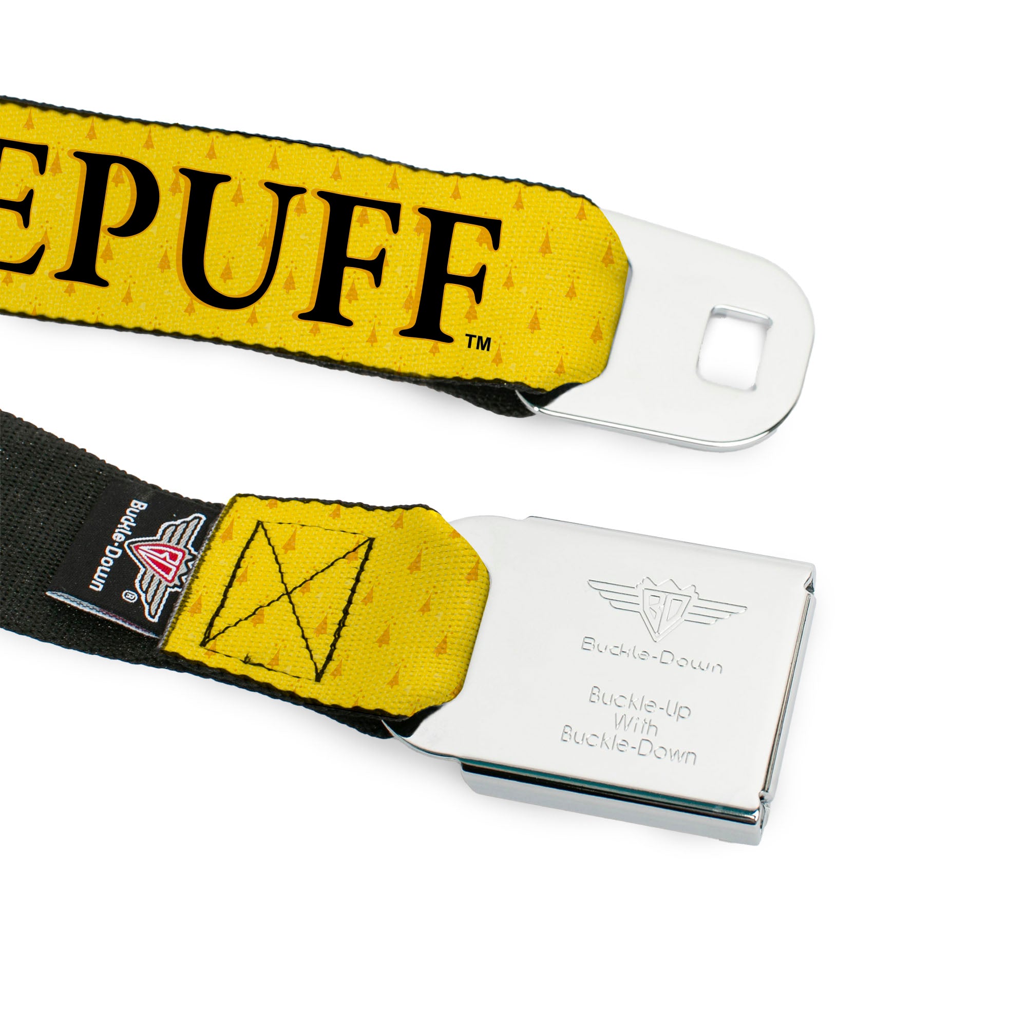 Hufflepuff Crest Full Color Seatbelt Belt - Harry Potter HUFFLEPUFF & Crest Yellow/Black Webbing Seatbelt Belts Harry Potter