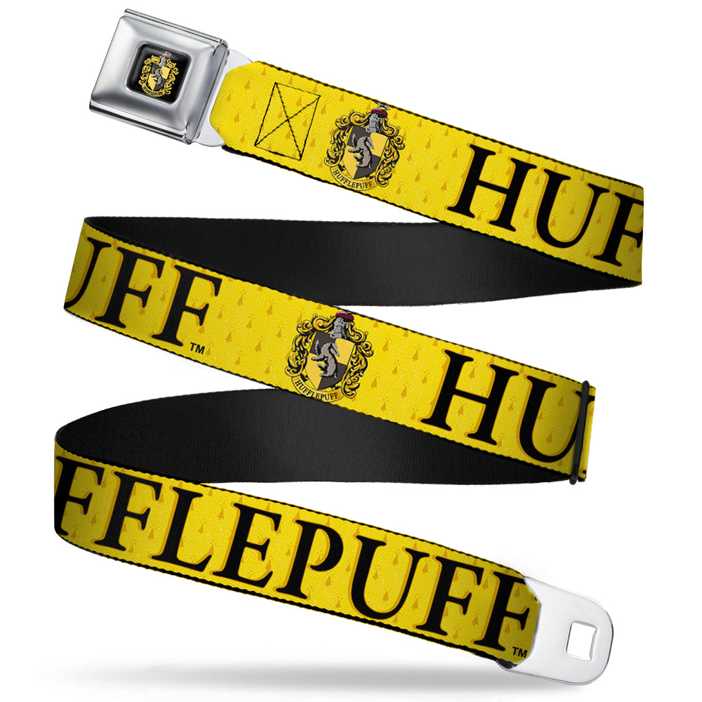 Hufflepuff Crest Full Color Seatbelt Belt - Harry Potter HUFFLEPUFF & Crest Yellow/Black Webbing Seatbelt Belts Harry Potter