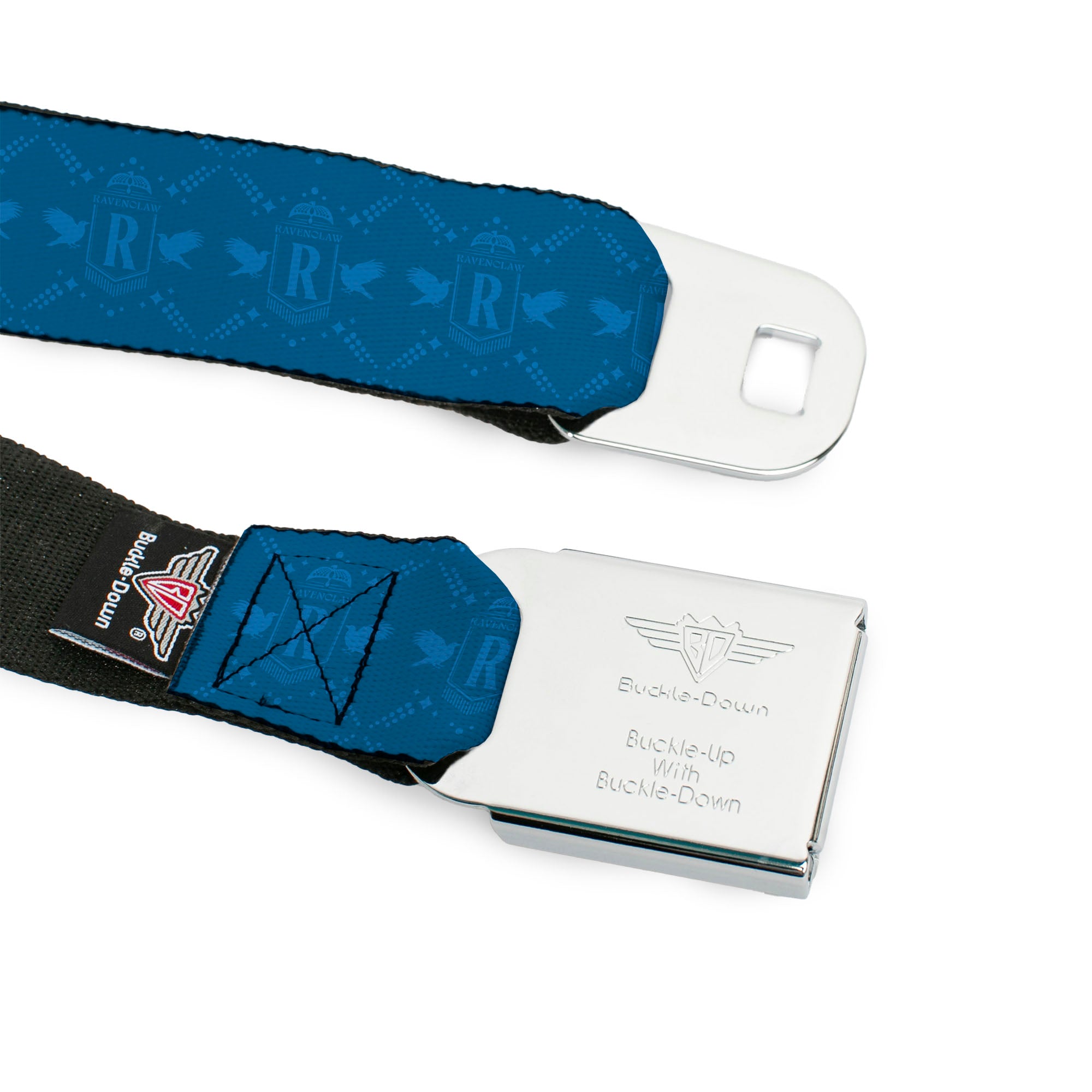 HARRY POTTER Title Logo Full Color Black Seatbelt Belt - Harry Potter Ravenclaw House Pride Banner Blues Webbing Seatbelt Belts Harry Potter