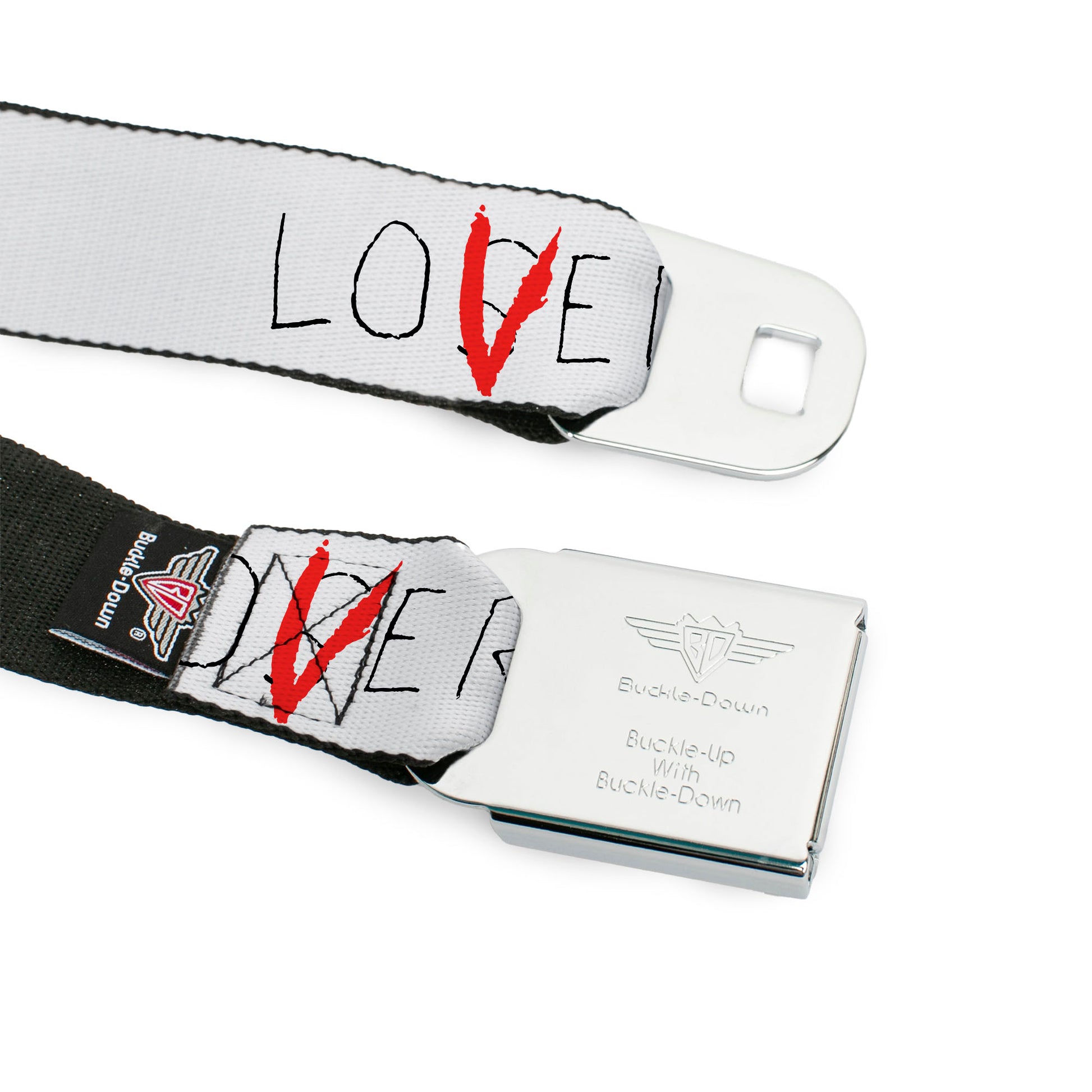 It Chapter Two LOSER/LOVER Full Color White/Black/Red Seatbelt Belt - It Chapter Two LOSER/LOVER White/Black/Red Webbing Seatbelt Belts IT