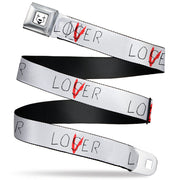 It Chapter Two LOSER/LOVER Full Color White/Black/Red Seatbelt Belt - It Chapter Two LOSER/LOVER White/Black/Red Webbing Seatbelt Belts IT