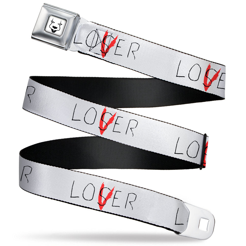 It Chapter Two LOSER/LOVER Full Color White/Black/Red Seatbelt Belt - It Chapter Two LOSER/LOVER White/Black/Red Webbing Seatbelt Belts IT