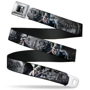 Joker Face Bats CLOSE-UP Full Color Grays Seatbelt Belt - BATMAN ARKHAM ORIGINS Joker Expressions/Bats Grays Webbing Seatbelt Belts DC Comics